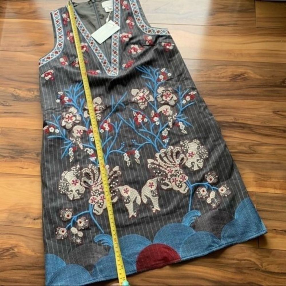 Foxiedox grey Yumiko embroidered dress 4 - Picture 3 of 6